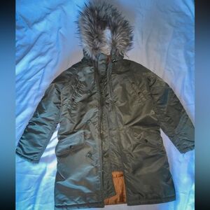 American Eagle Outfitters Green Parka Jacket